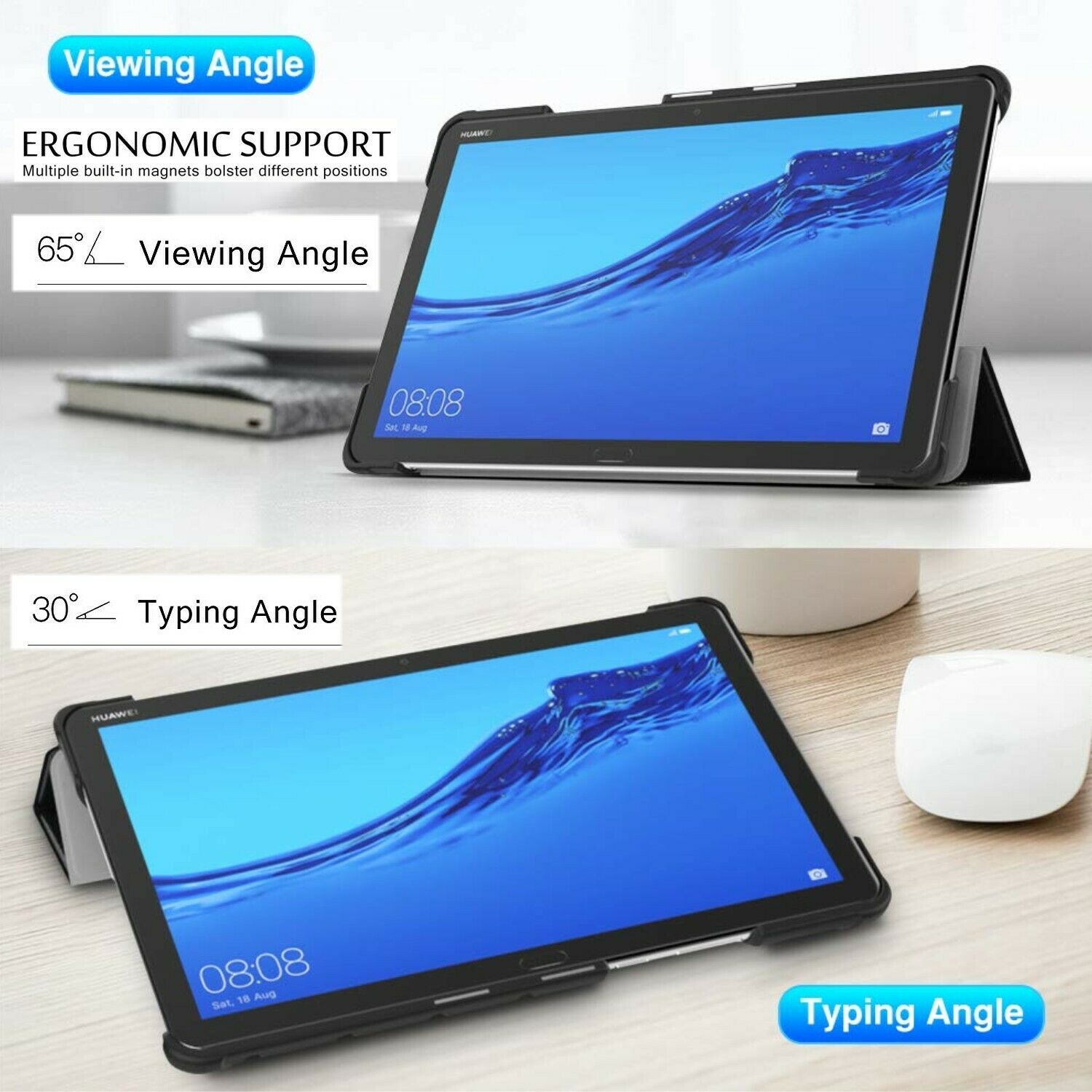 3 Fold Magnetic Smart เคส Huawei MediaPad M5 Lite 10.1 นิ้ว