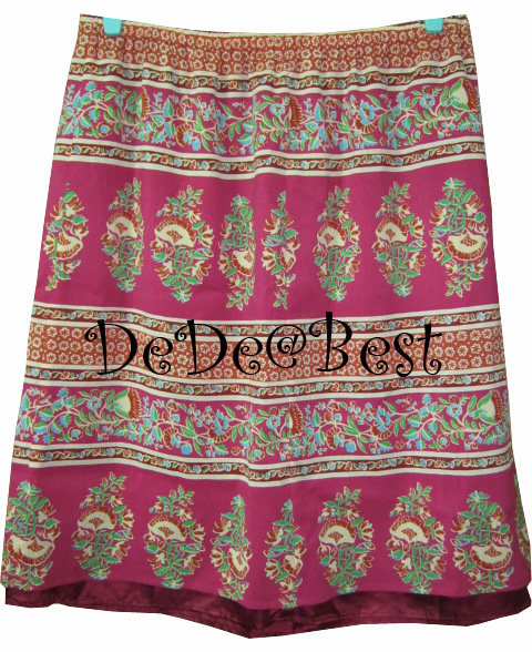 ขายแล้วค่ะ S4:Vintage skirt กระโปรงวินเทจสีชมพูลายสวย❤