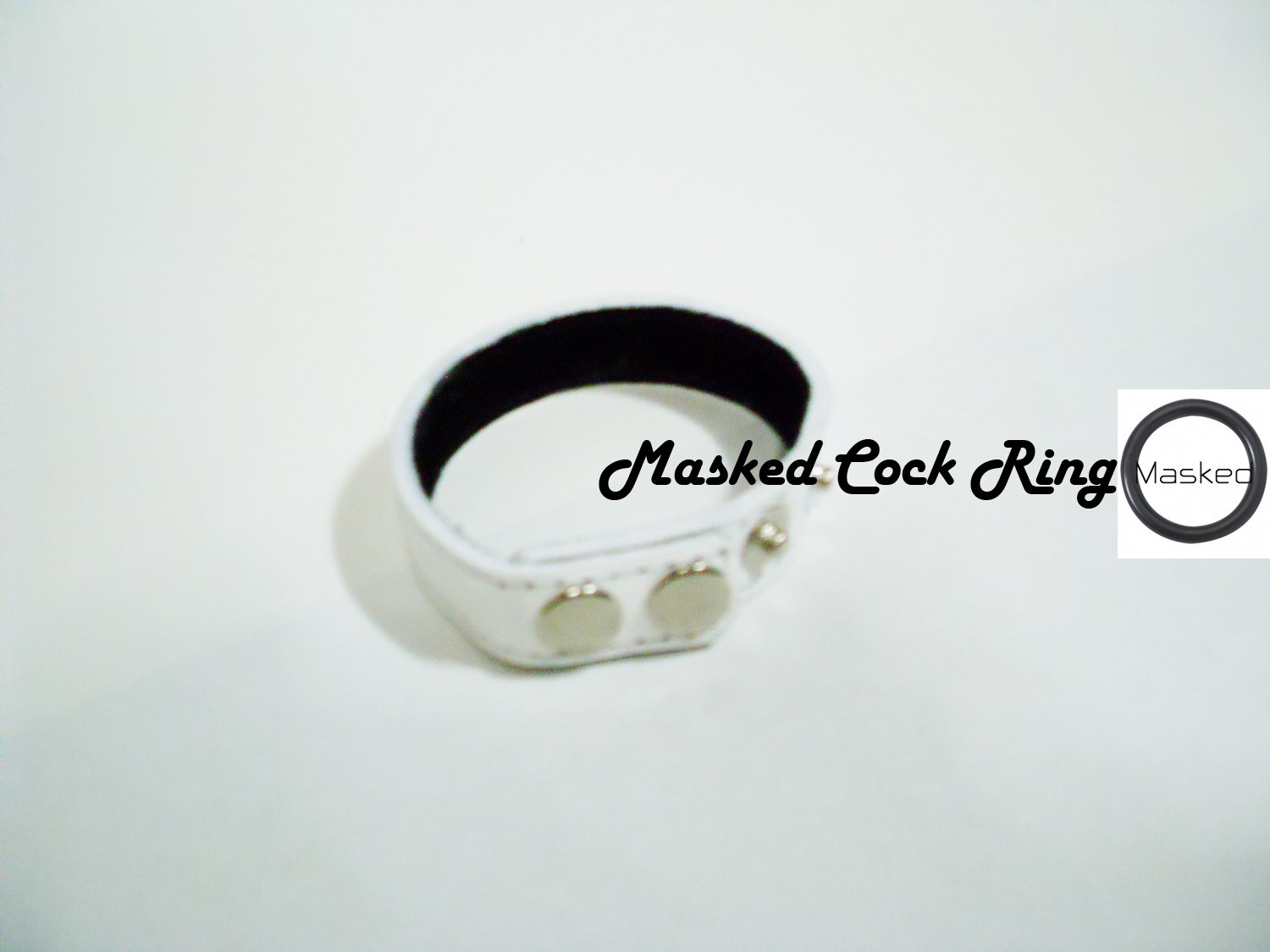 White Masked Leather Adjustment Cock Ring