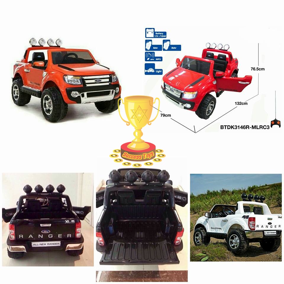 DK3646OR รถแบตเตอรี่ รถกระบะฟอร์ด FORD RANGER 2มอเตอร์ แบต 12V มีโช๊ค มี5สี แดง ขาว ดำ ส้ม ชมพู
