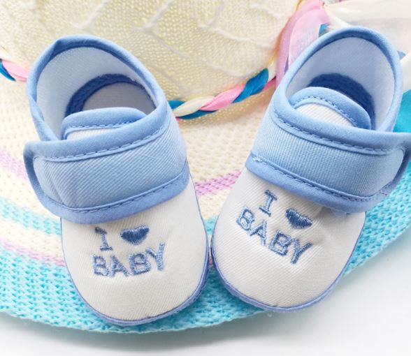 รองเท้าเด็กอ่อน I love Baby สีฟ้า Size 11-13