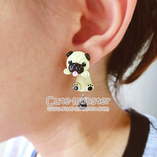 ต่างหู น้องหมาปั๊ก Pug earrings