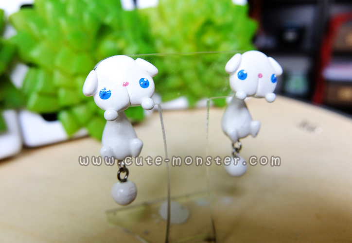 ต่างหูกระต่ายลอปสีขาว Bunny Lop white Earrings