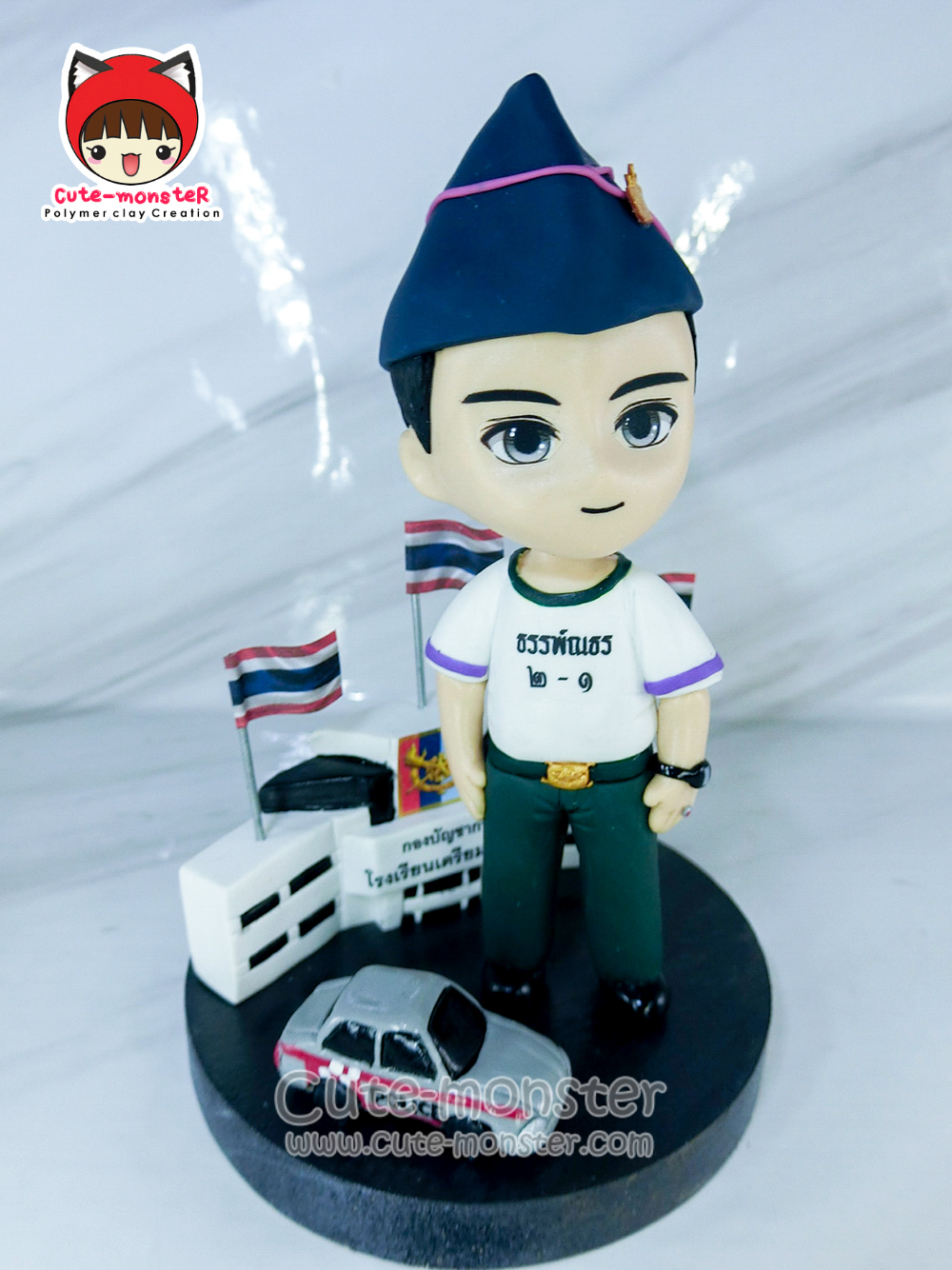 โมเดลดินปั้น 4" นักเรียนทหารอากาศ เตรียมทหาร พร้อมโหลแก้ว