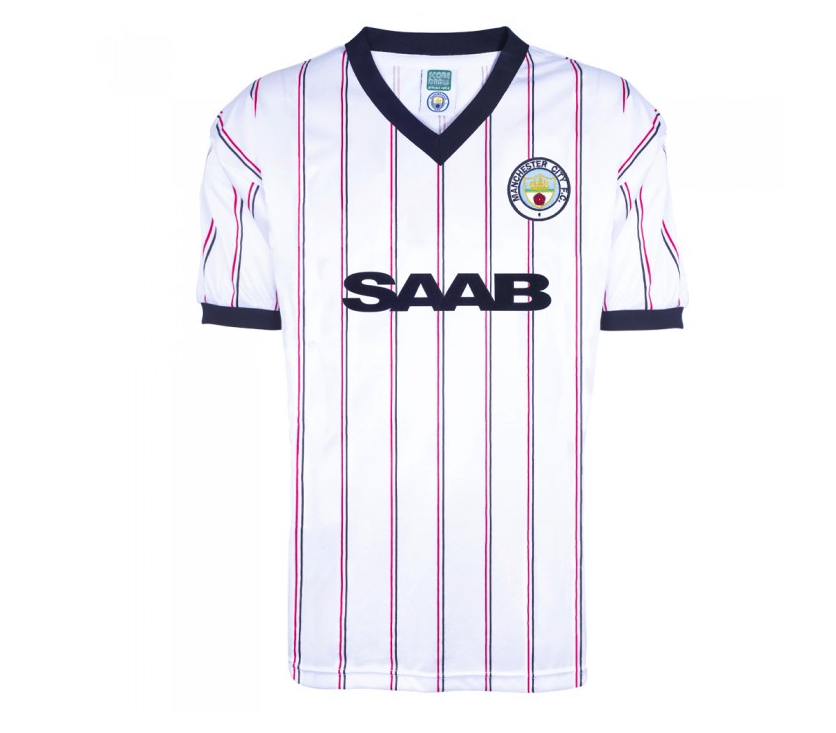 เสื้อเรทโรย้อนยุคแมนเชสเตอร์ ซิตี้ 1982 Away Retro Football ของแท้
