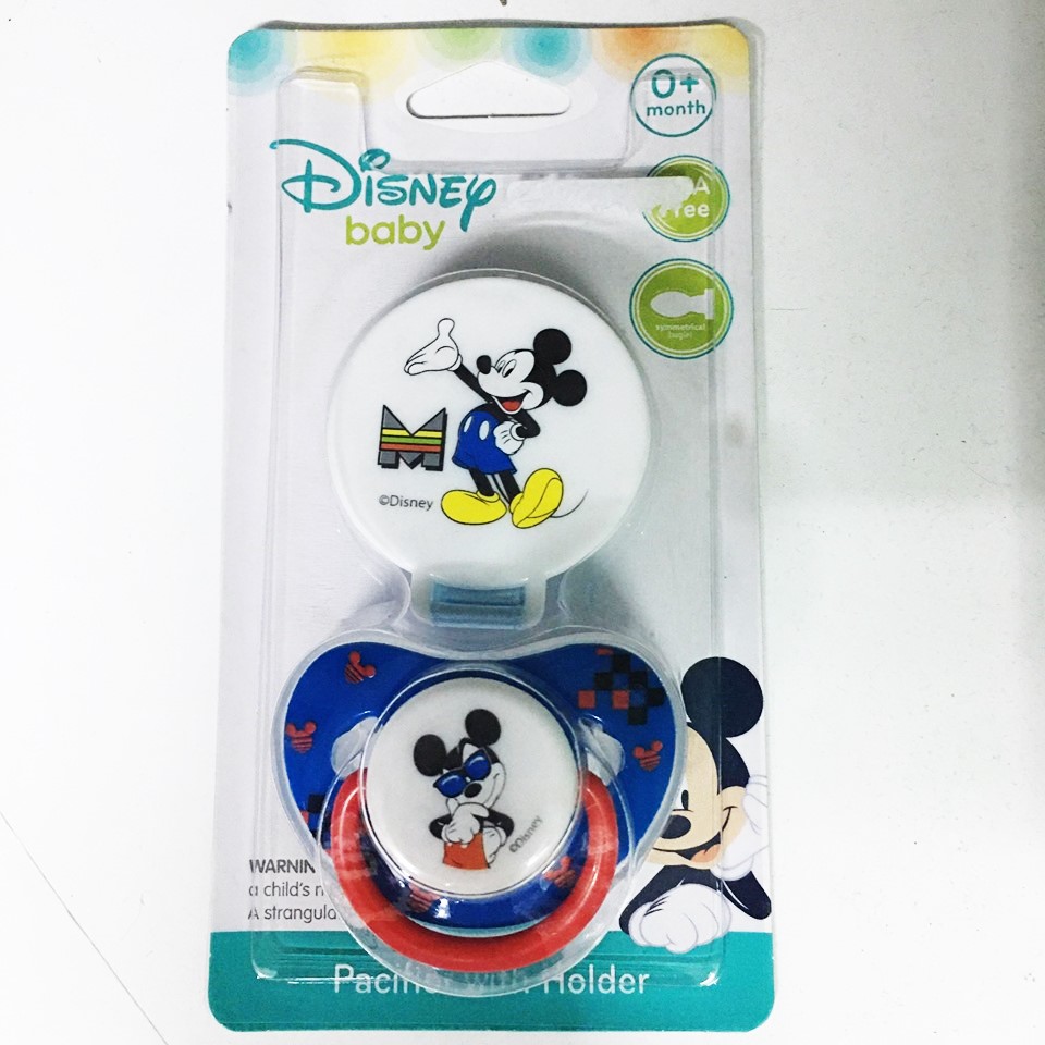 จุกดูดเล่น จุกหลอก พร้อมฝาครอบ ลายมิกกี้เมาส์ มีสาย