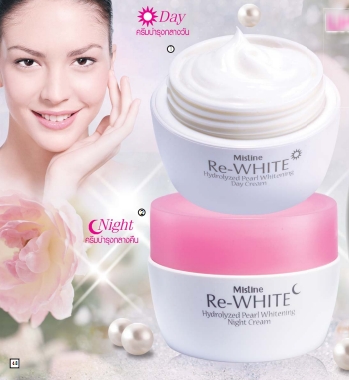 *พร้อมส่ง* Mistine Re WHITE Day-Night Cream ชุดครีมไข่มุกบำรุงผิวหน้ากลางวันและกลางคืน ปรับผิวขาว