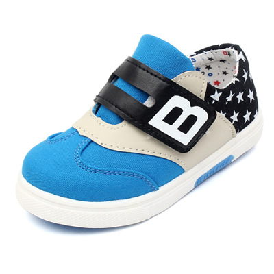 รองเท้าผ้าใบผ้าเด็ก รองเท้าผ้าใบเด็กผู้ชาย B.boy ดาวธงอเมริกา สีฟ้าเทาดำ Size 21-32