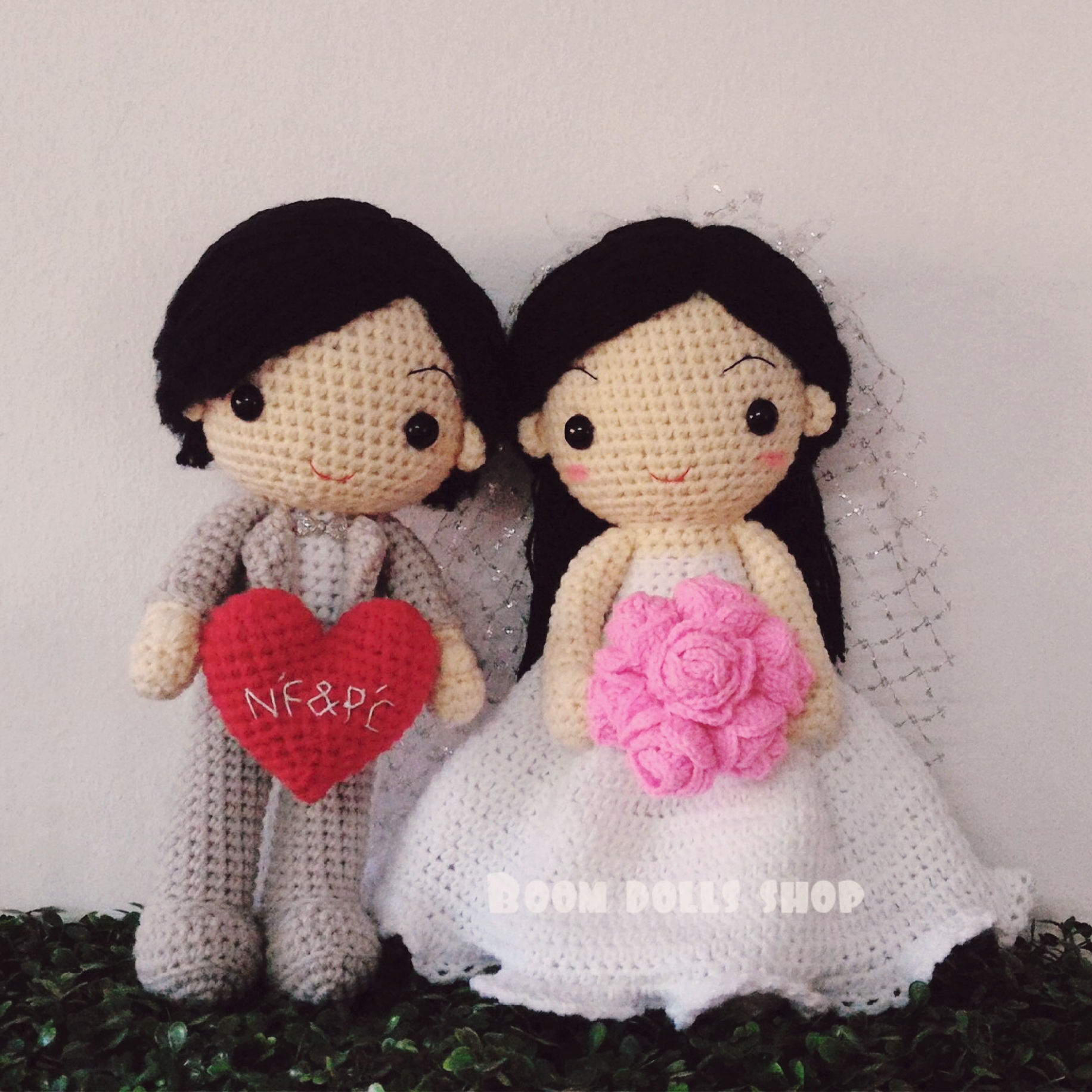 ตุ๊กตาถักคู่แต่งงาน ขนาด 12 นิ้ว