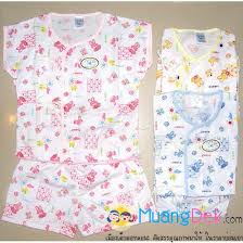 ชุดเด็กอ่อน แขนสั้นขาสั้น ผูกป้ายหน้า