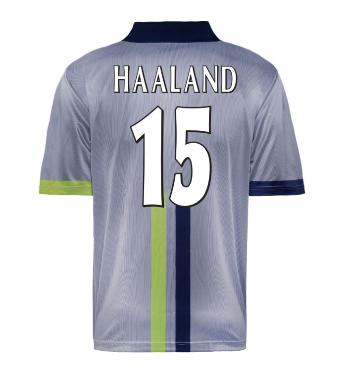 เสื้อเรทโรย้อนยุคแมนเชสเตอร์ ซิตี้ 2000 Away Haaland No 15 ของแท้