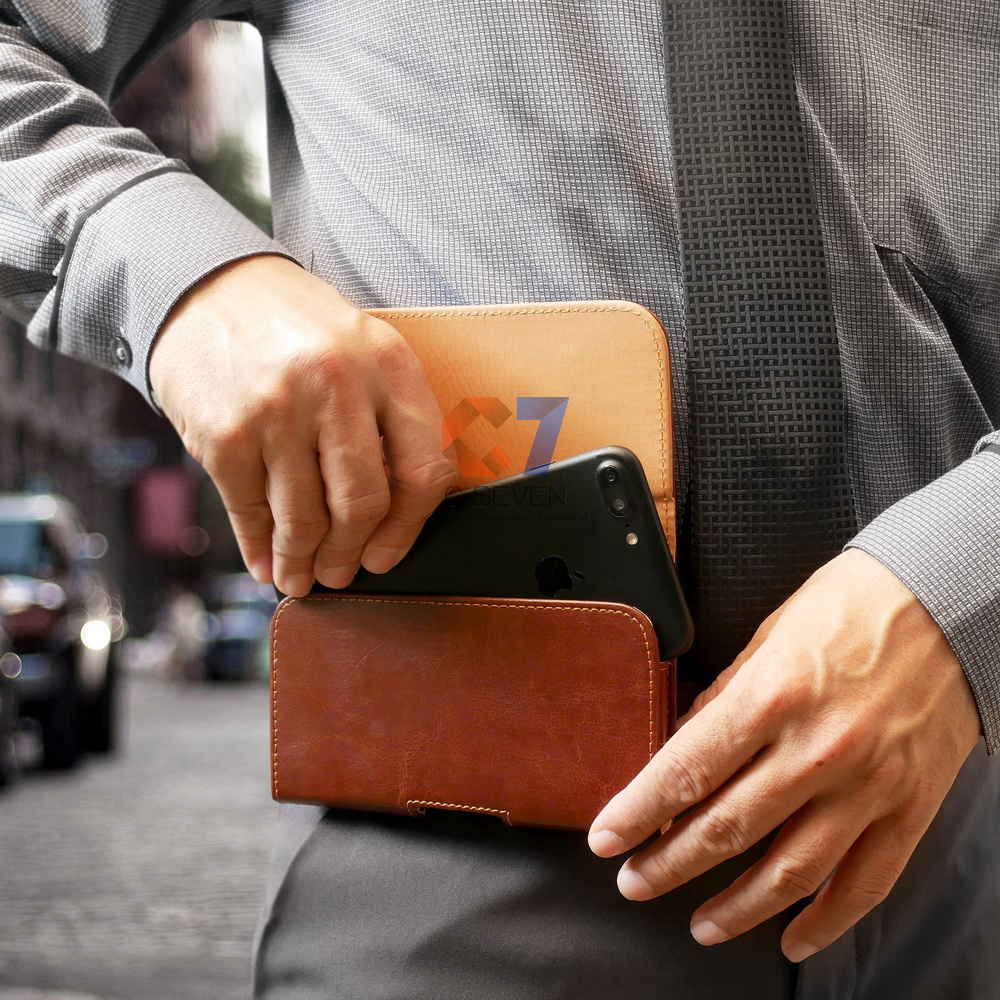 - ซองหนังคาดเอวขนาด แนวนอน สำหรับมือทุกรุ่น