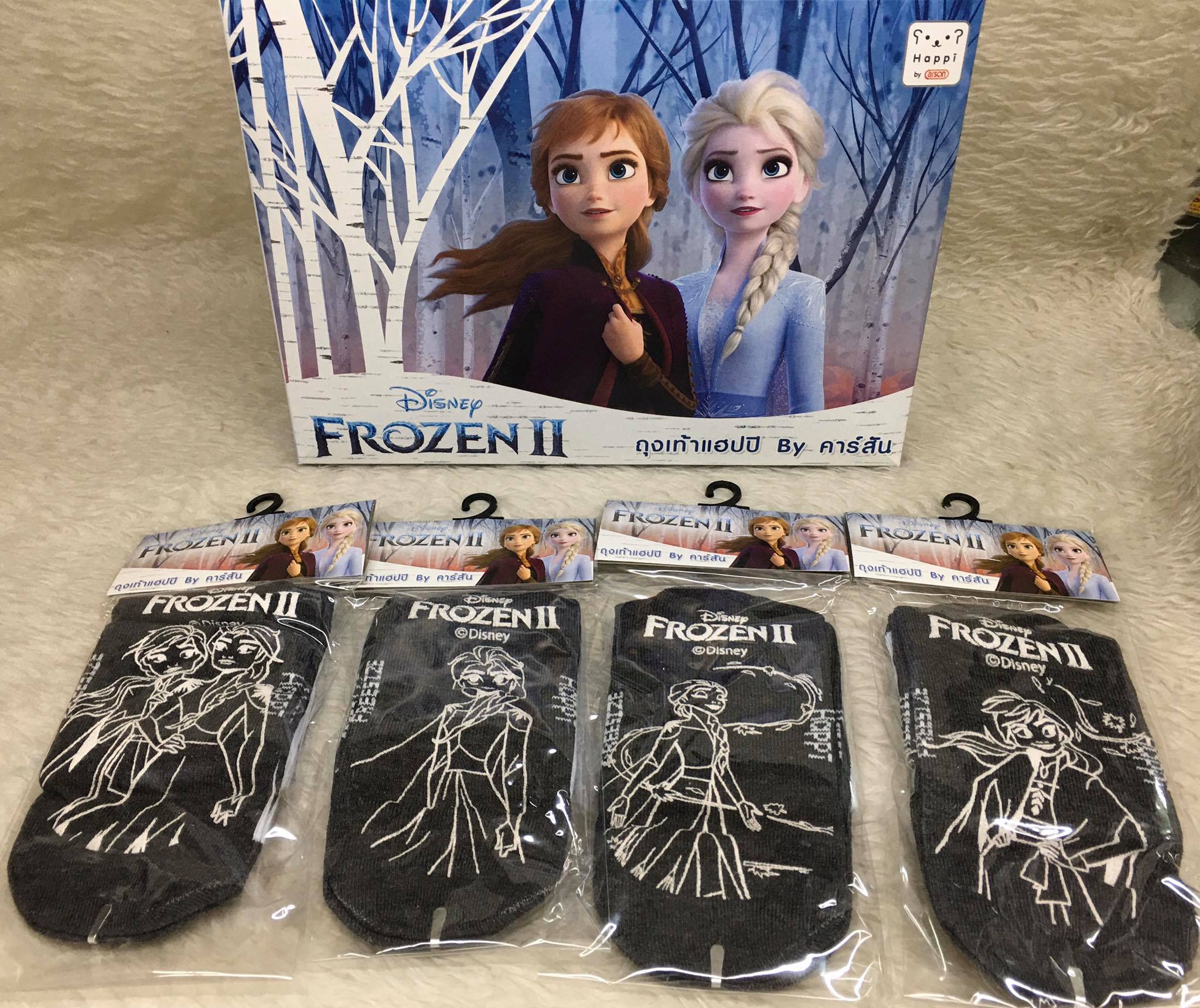 ถุงเท้านักเรียนกันลื่น แฮปปิ By คาร์สัน ลาย Frozen (คละลาย)