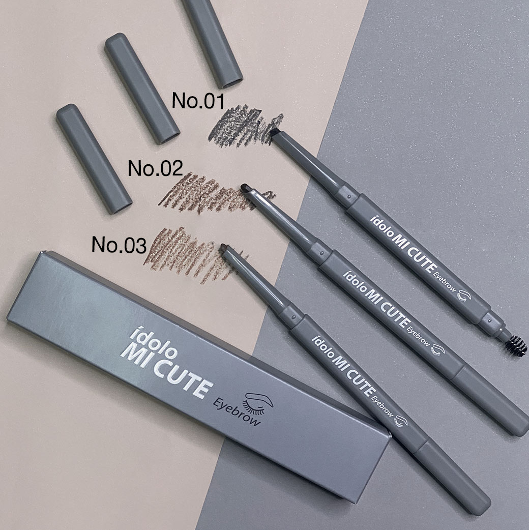 Mistine idolo MI CUTE Eyebrow ดินสอเขียนคิ้วเนื้อครีม เติมคิ้วให้เป็นธรรมชาติ กันน้ำ กันเหงื่อ มิสทิน อิโดโล่ มิ คิวท์ อายบราว