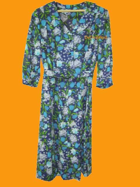 ขายแล้วค่ะ D33:Vintage dress เดรสวินเทจลายดอกไม้พร้อมเข็มขัด❤