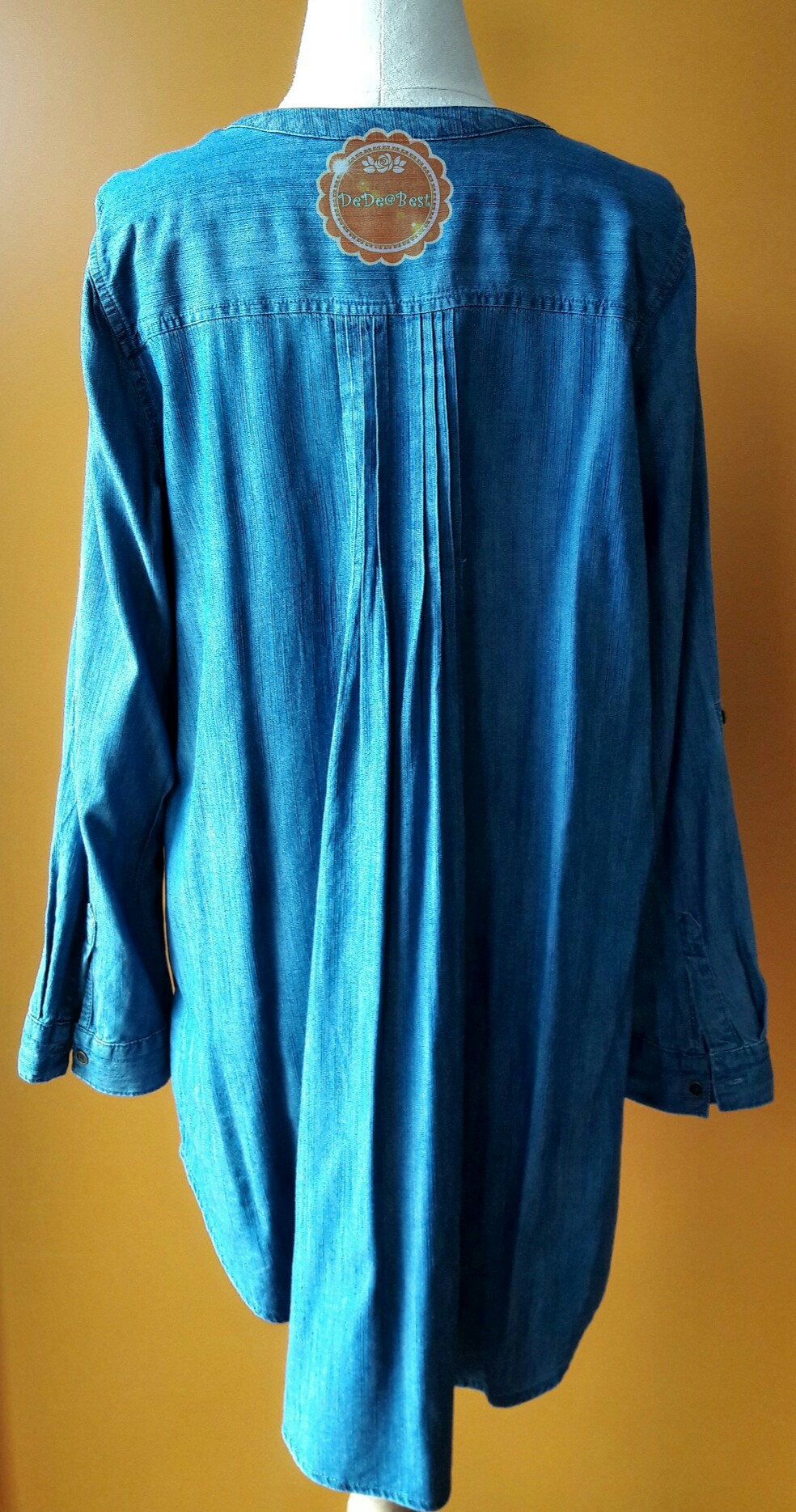 T130:First hand เสื้อยีนส์ คอวี แขนยาว (พับแขนติดกระดุมได้) สินค้าใหม่ค่ะ