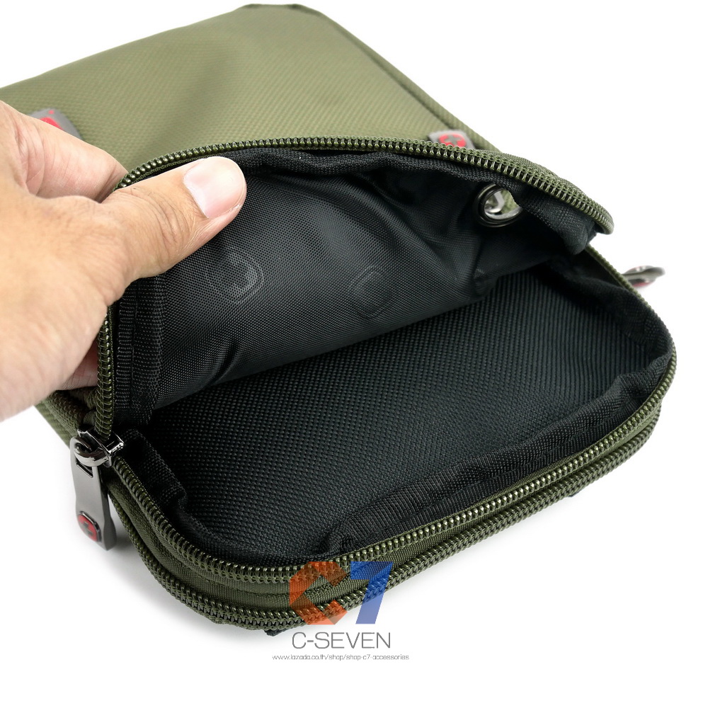 DAKAR กระเป๋าหนังสะพาย พร้อมช่องหูฟัง ใส่มือถือขนาด 5 - 7 นิ้ว (078)