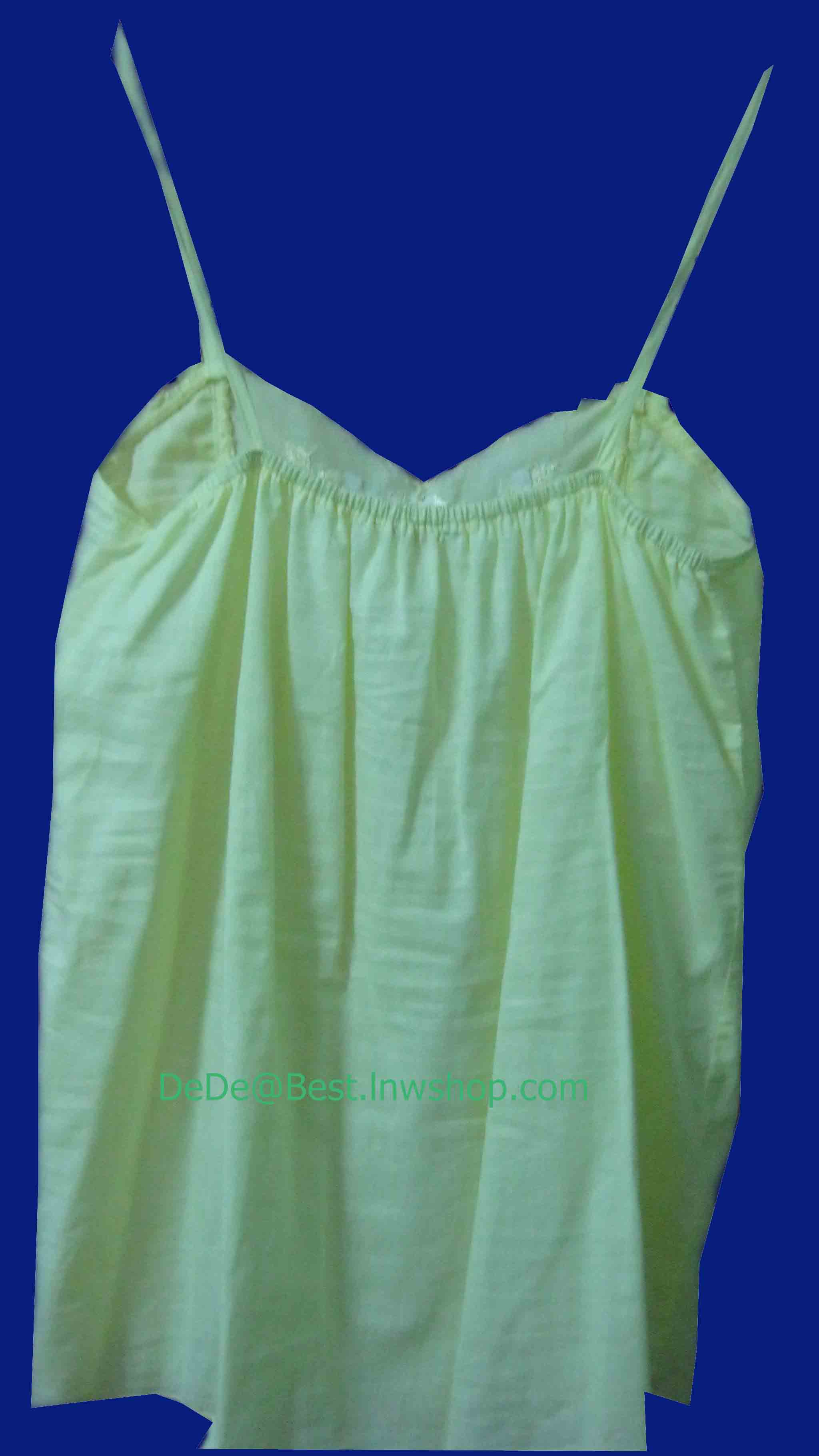 ขายแล้วค่ะ T6:2nd hand top เสื้อสายเดี่ยวสีเหลือง ปักลายดอกไม้❤