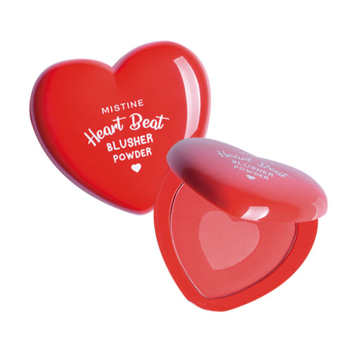 Mistine Heart Beat Blusher Powder บลัชออนรูปหัวใจ เนื้อฝุ่นปัดแก้มสวยใส กด Love รัวๆ มิสทิน ฮาร์ท บีท บลัชเชอร์