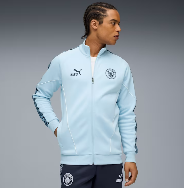 เสื้อแจ็คเก็ตแมนเชสเตอร์ ซิตี้ KING Anthem สีฟ้าของแท้