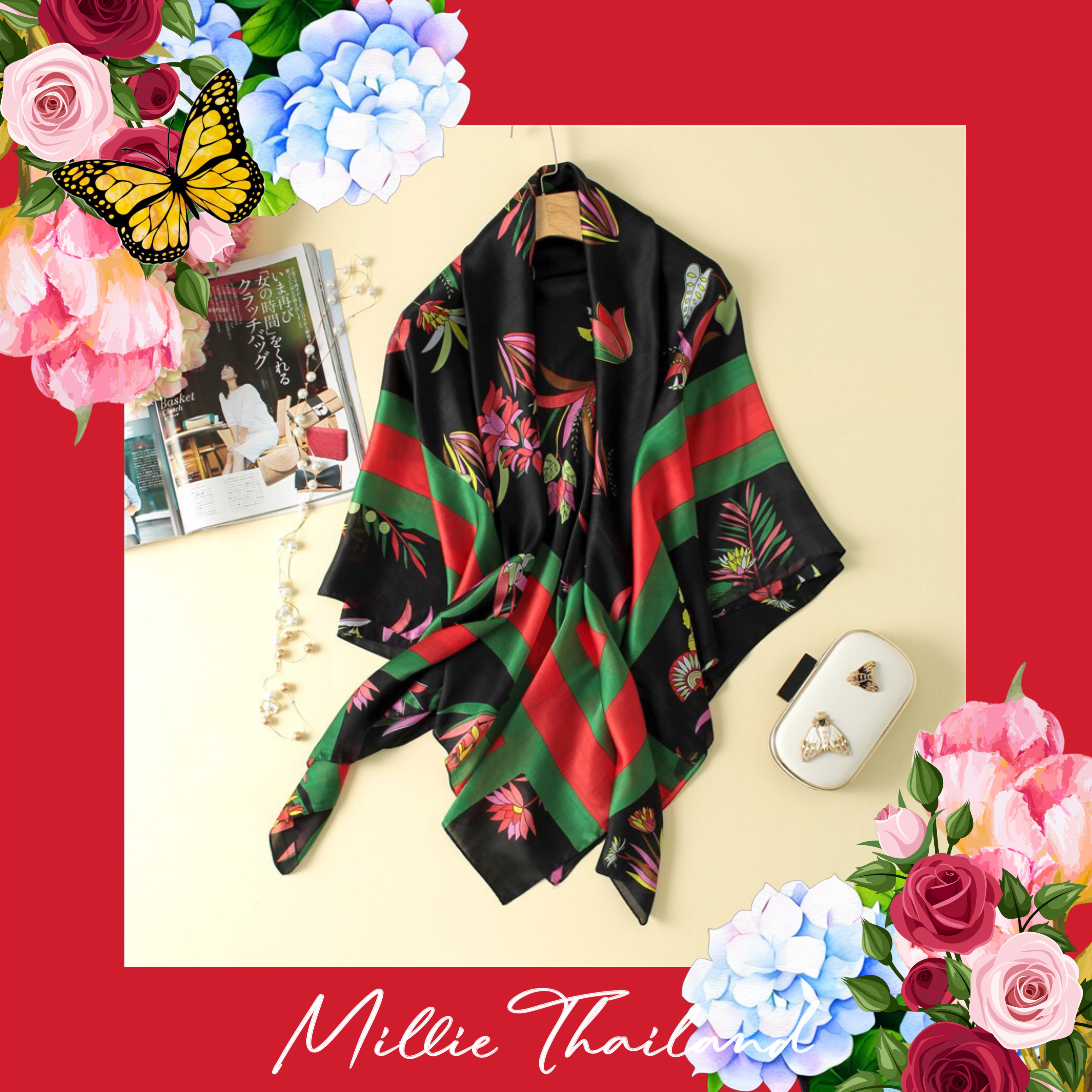 ผ้าคลุมไหล่ Twill Silk
