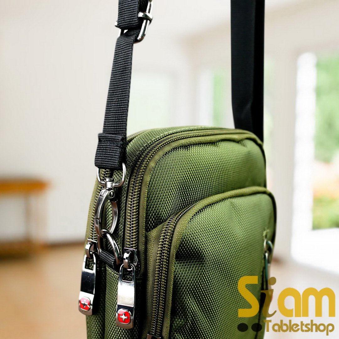 DAKAR กระเป๋าหนังคาดเอว สะพายข้าง ใบใหญ่ แนวตั้ง ใส่มือถือขนาด 5 - 6.7 นิ้ว (0623)