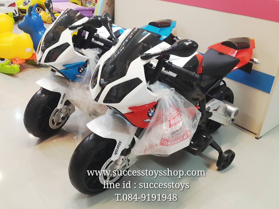 JT528 รถมอเตอร์ไซค์เด็กนั่งไฟฟ้า ซุปเปอร์ไบค์ BMW S1000 งานแท้ (2 มอเตอร์)