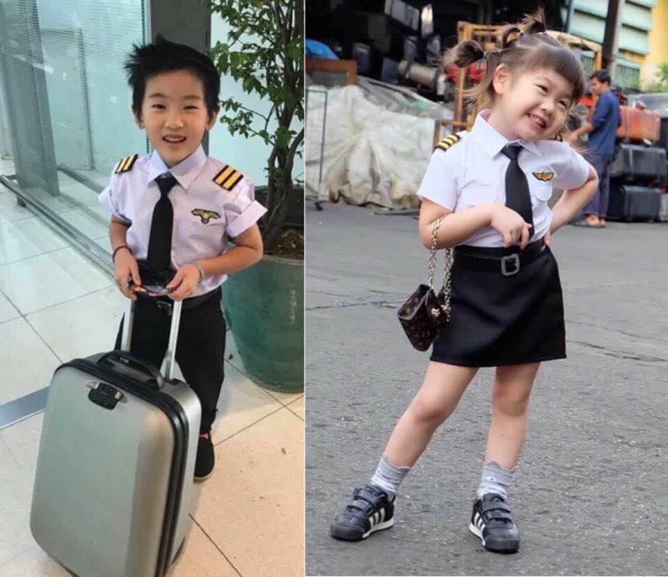 ชุดแฟนซีอาชีพในฝัน คุณหนูนักบินเด็กชาย Size S-L