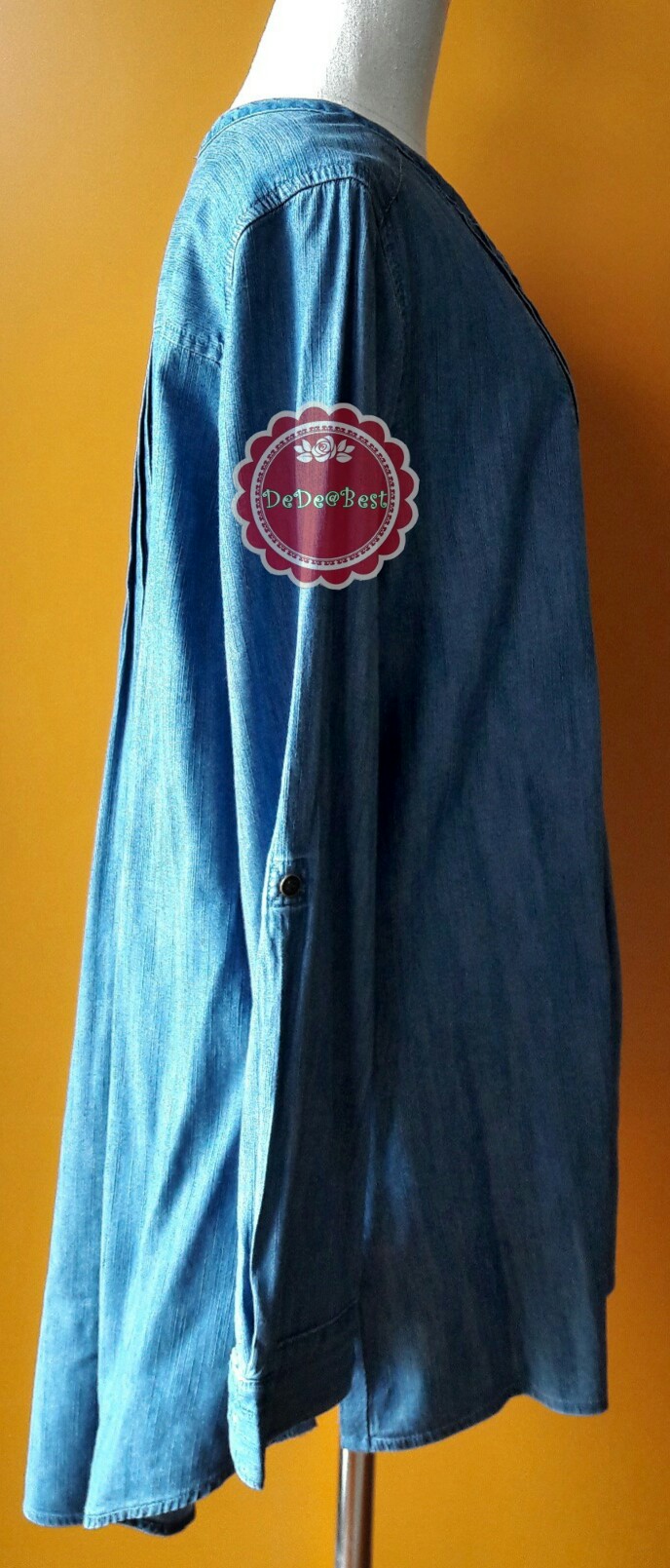 T130:First hand เสื้อยีนส์ คอวี แขนยาว (พับแขนติดกระดุมได้) สินค้าใหม่ค่ะ