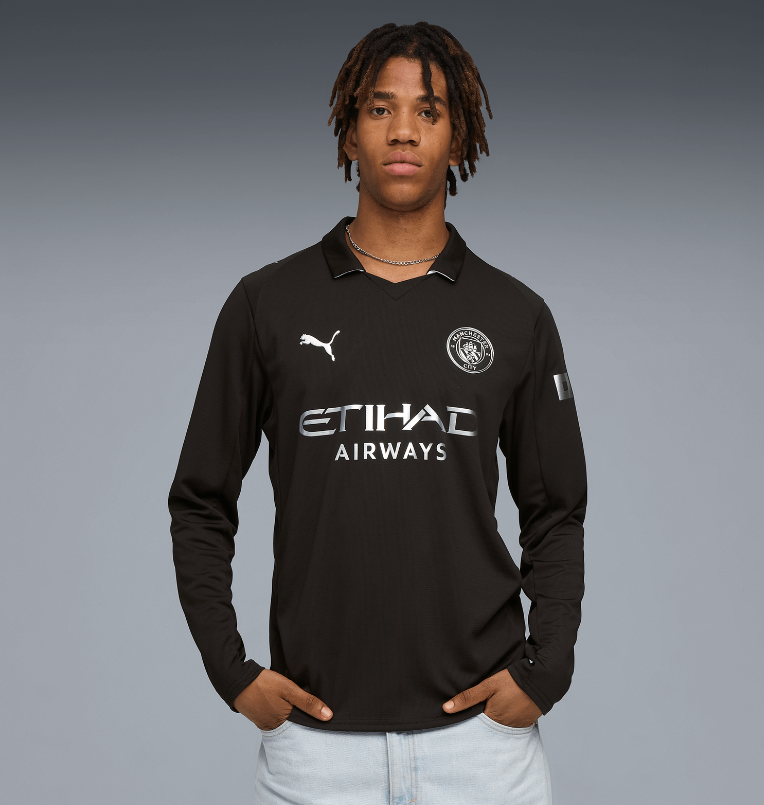 เสื้อแขนยาวแมนเชสเตอร์ ซิตี้ 2025 2026 ทีมเยือนรุ่นแฟนบอลของแท้