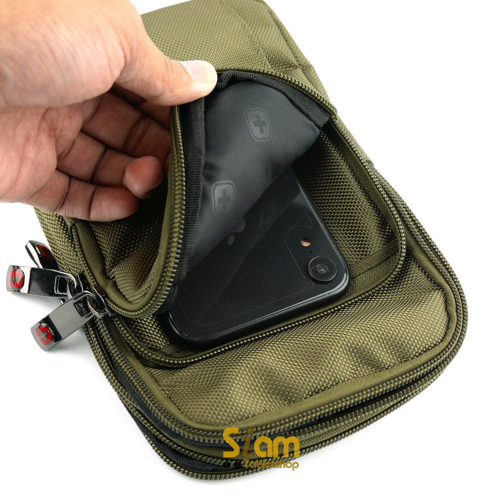 DAKAR กระเป๋าหนังคาดเอว ใบใหญ่ แนวตั้ง ใส่มือถือขนาด 5 - 6.5 นิ้ว (0611)