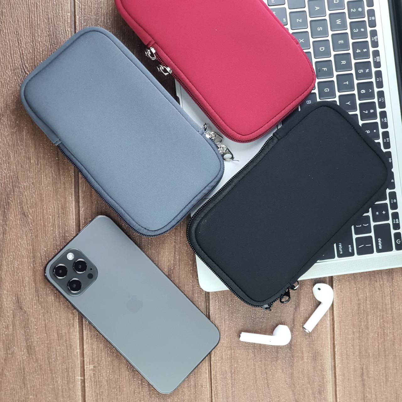 ✪ Soft Bag ซอง กระเป๋า ใส่ มือถือ Power Bank แบ็ตสำรอง iPhone มือถือขนาด 4.5 - 7.2 นิ้ว
