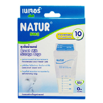ถุงเก็บน้ำนม Natur รุ่น BPA Free แพค 10 ถุง