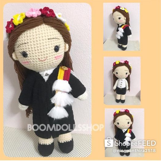 ตุ๊กตาถักรับปริญญา ม ธรรมศาสตร์ ขนาด 18 นิ้ว