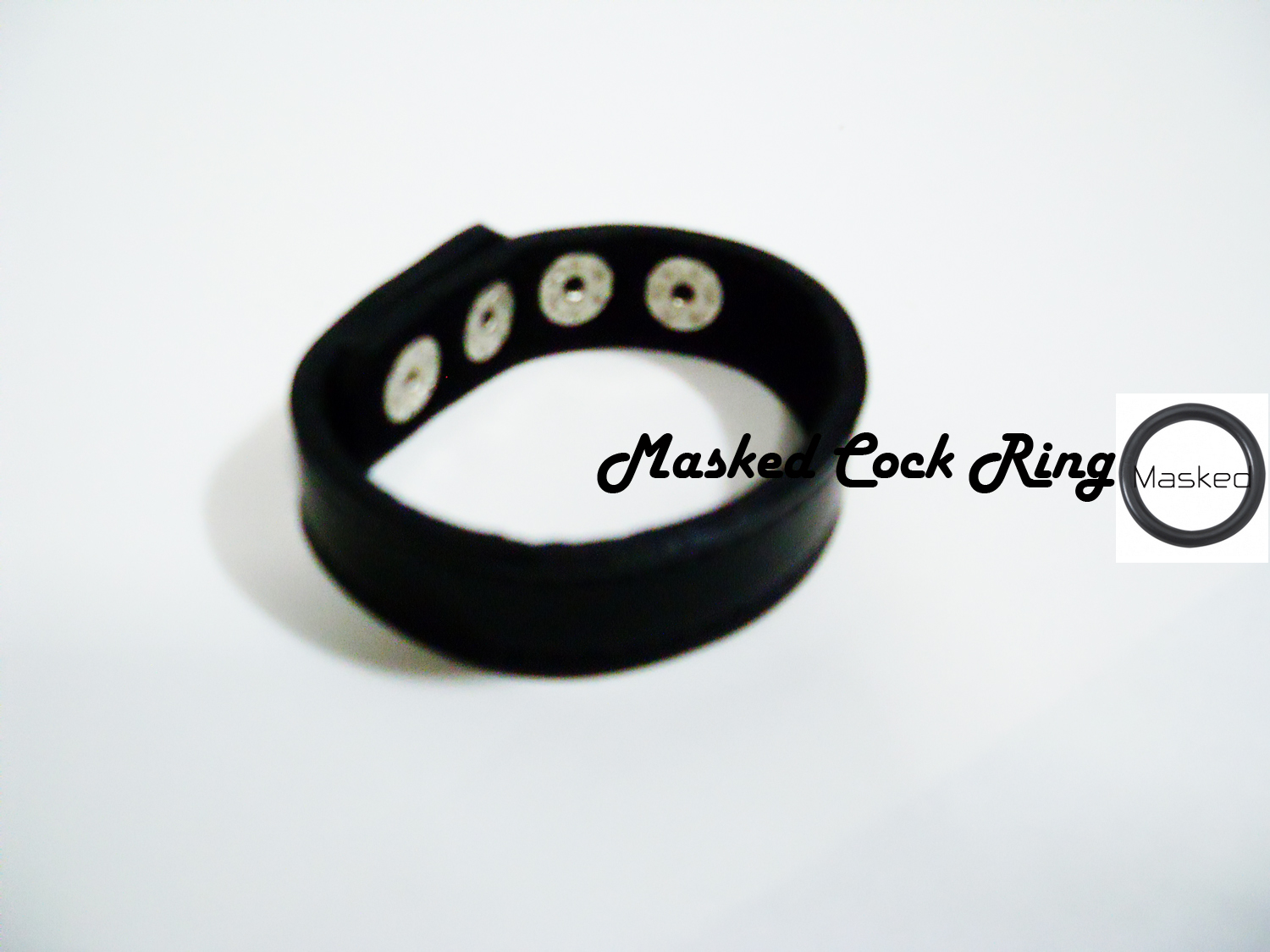 Black Masked Leather Adjustment Cock Ring