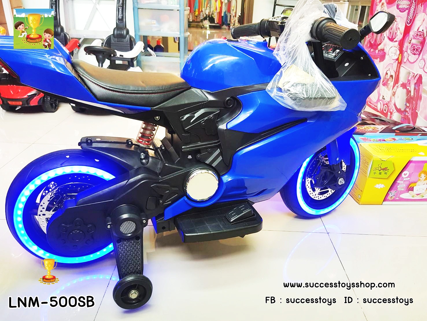 LNM-500SB รถมอเตอร์ไซต์แบตเตอรรี่ ดูคาติ สีน้ำเงิน