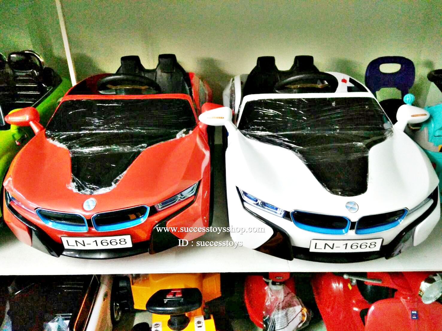LN1668R รถแบตเตอรี่เด็กนั่ง BMW สีแดง