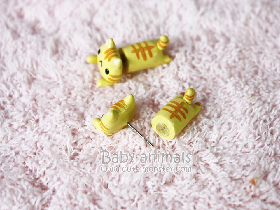 ต่างหูแมวส้ม Baby orange cat