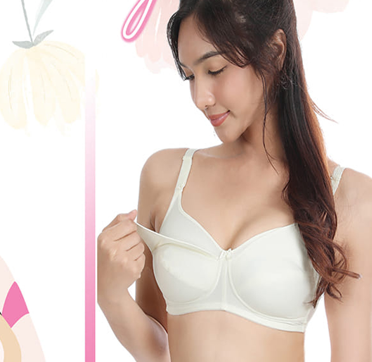 เสื้อชั้นในให้นม บราไร้โครง ดีไซน์เปิดเต้าทรงด้วยแถบล็อคเปิด-ปิดให้นมบุตรแบร์นกุลสตรี