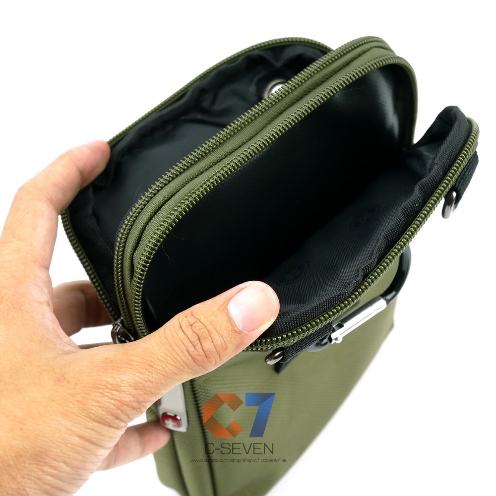 DAKAR กระเป๋าหนังสะพาย พร้อมช่องหูฟัง ใส่มือถือขนาด 5 - 7 นิ้ว (078)