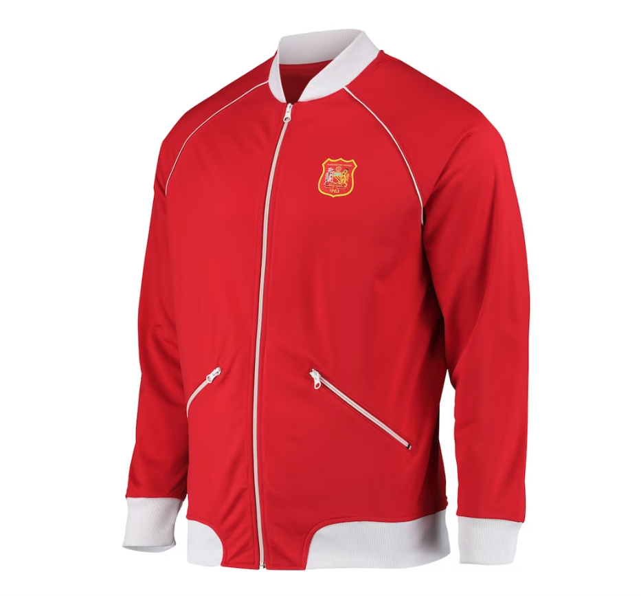 เสื้อแจ็คเก็ตแมนเชสเตอร์ ยูไนเต็ด 1963 FA Cup Final สีแดงของแท้