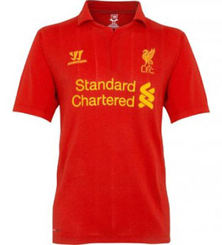 เสื้อลิเวอร์พูล LIVERPOOL FC 2012/13 HOME SHIRT AND KIT New!!! ของแท้จากอังกฤษ แบรนด์ WARRIOR ใหม่