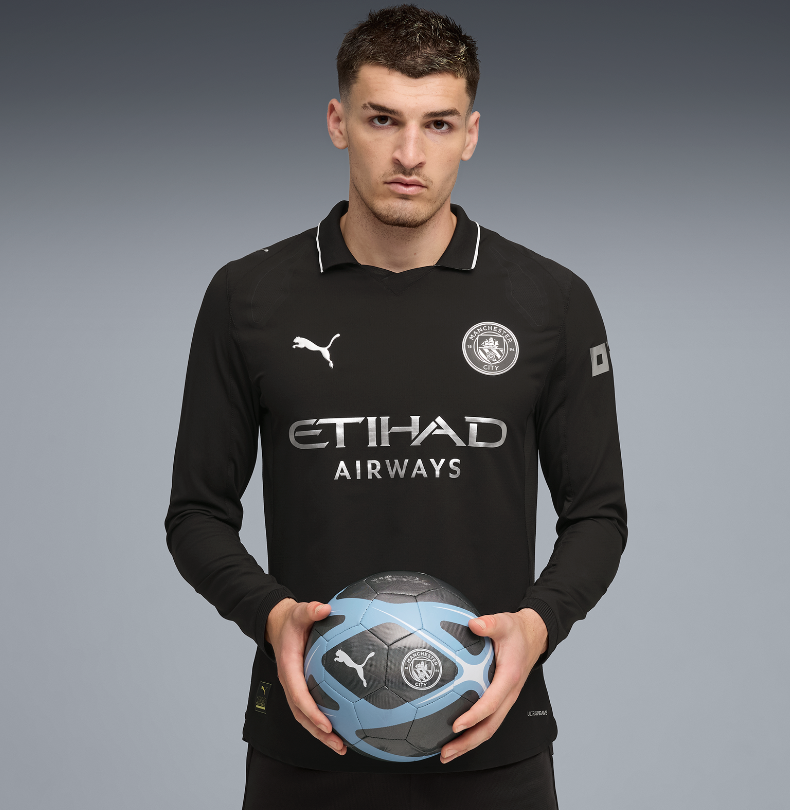 เสื้อแขนยาวแมนเชสเตอร์ ซิตี้ 2025 2026 ทีมเยือน Away Authentic เวอร์ชั่นนักเตะในกล่องของขวัญของแท้