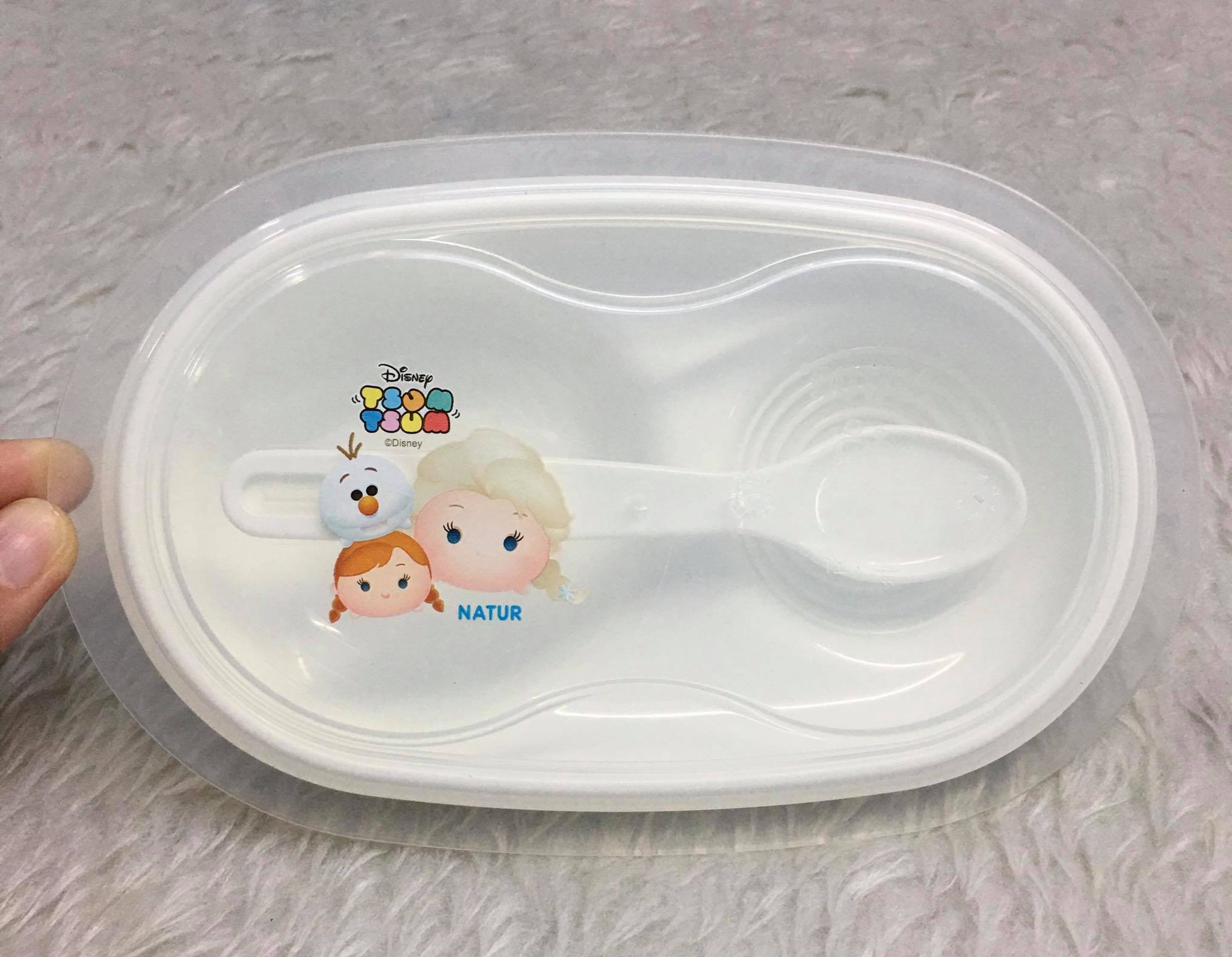 ชุดชามบด พร้อมช้อนส้อม ภาชนะอาหาร สำหรับบรรจุอาหารเด็ก ลาย Tsum Tsum