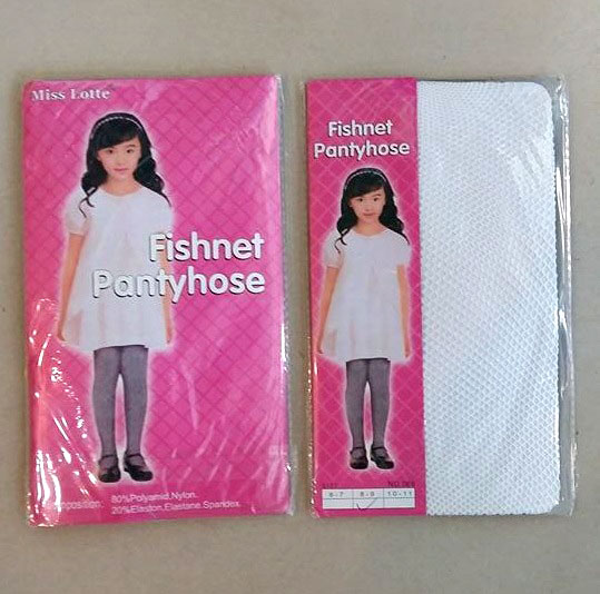 ถุงน่องเด็ก ตาข่ายเด็ก สีขาว size M L สำหรับวัยประมาณ 6-9 ปี