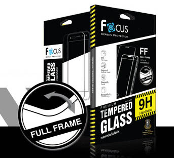 - ฟิล์มกระจกนิรภัยขอบสี เต็มจอ !!!!! Focus For iPhone 6 PLUS
