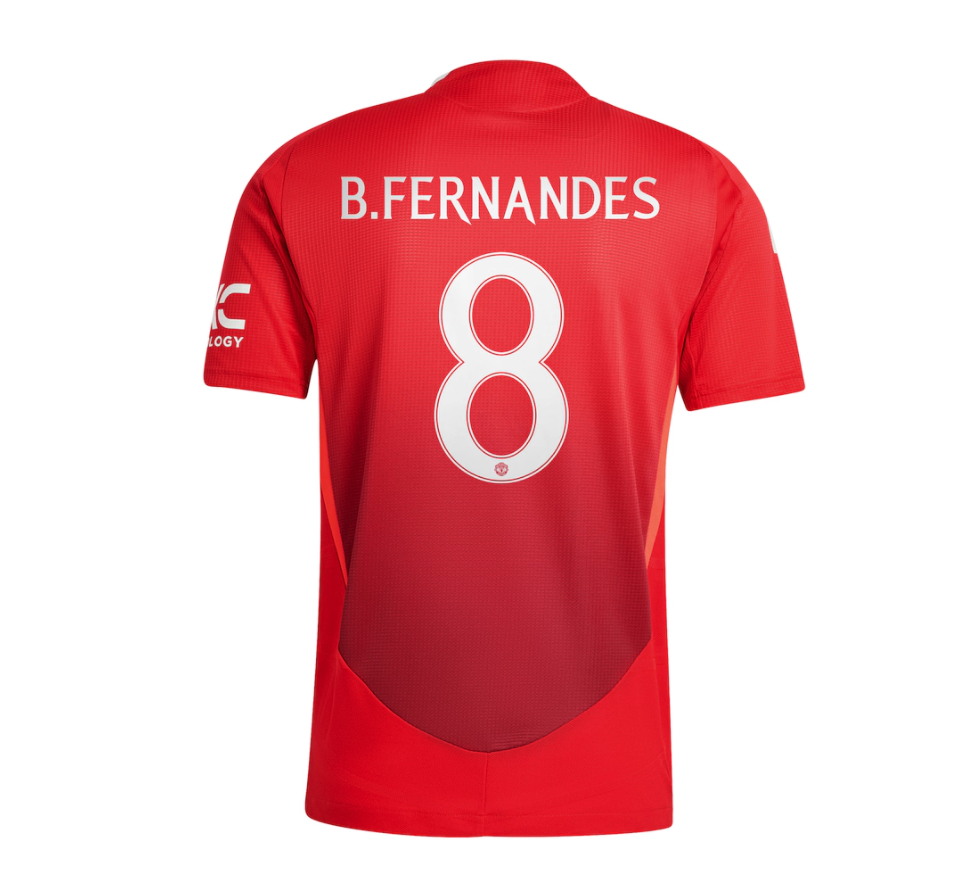 เสื้อแมนเชสเตอร์ ยูไนเต็ด 2024 2025 ทีมเหย้ารุ่นเวอร์ชั่นนักเตะ B.Fernandes 8 ฟอนท์สโมสรของแท้