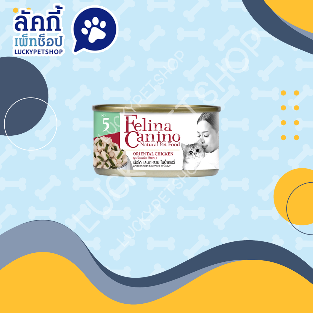 Felina Canino อาหารเปียกแมว รสเนื้อไก่ และสาหร่ายในน้ำเกรวี่ 70g.