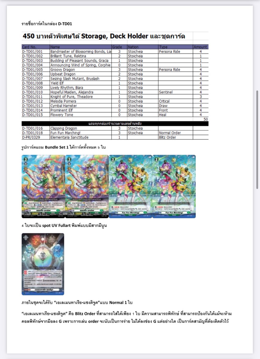 แวนการ์ดไทย Bundle Set 3 แบบ Urara เลียนอน /Michiru ดราจีเวล/ Raika ยูสเบิร์ก ( พร้อมส่ง.)