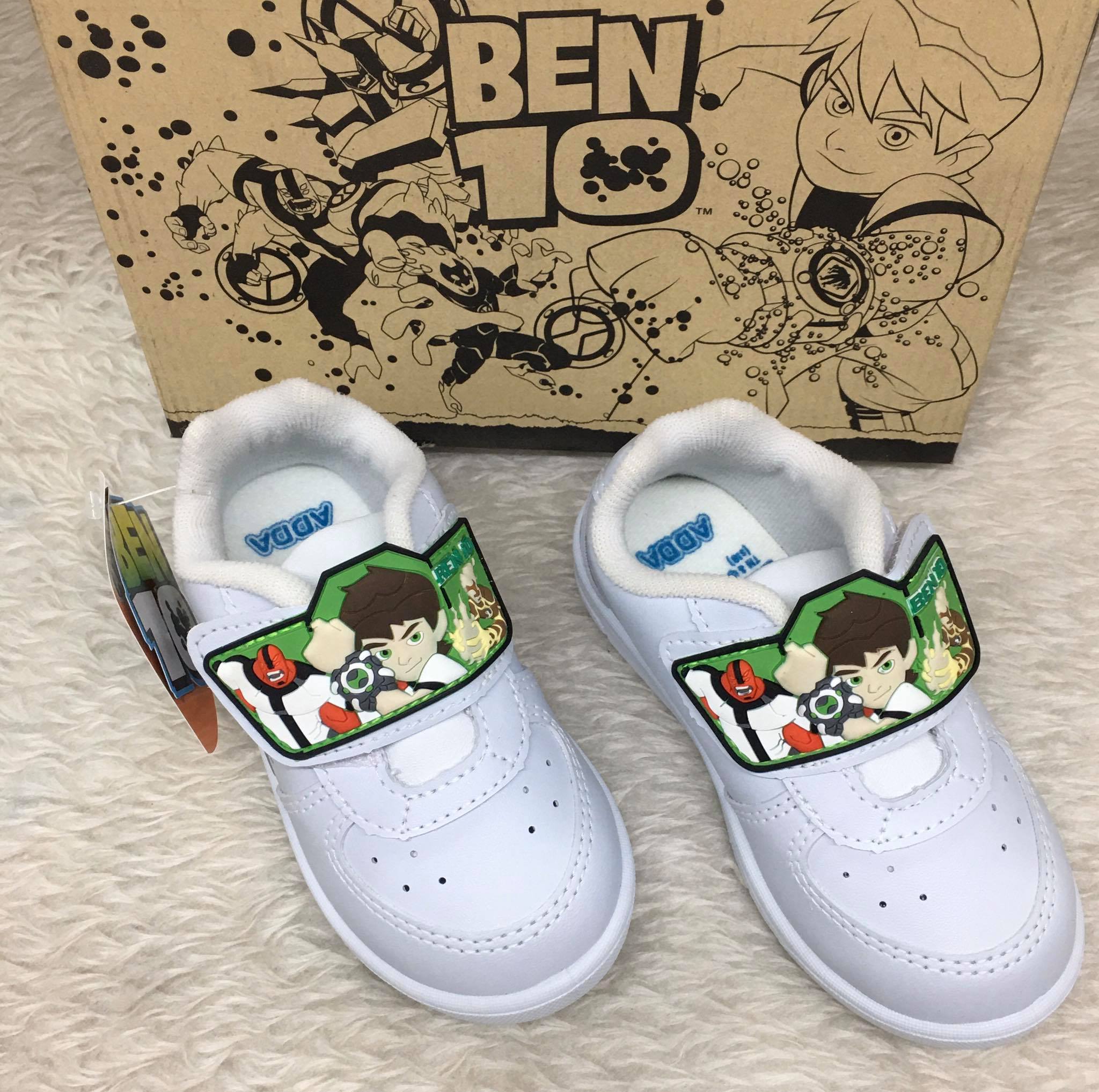 รองเท้าพละเด็กอนุบาล ADDA ลาย Ben10 สีขาว